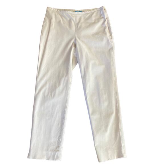 J. McLaughlin Khaki Cotton Ankle Pants Flat Front Career Office Work Wear Size 2 - Picture 1 of 8